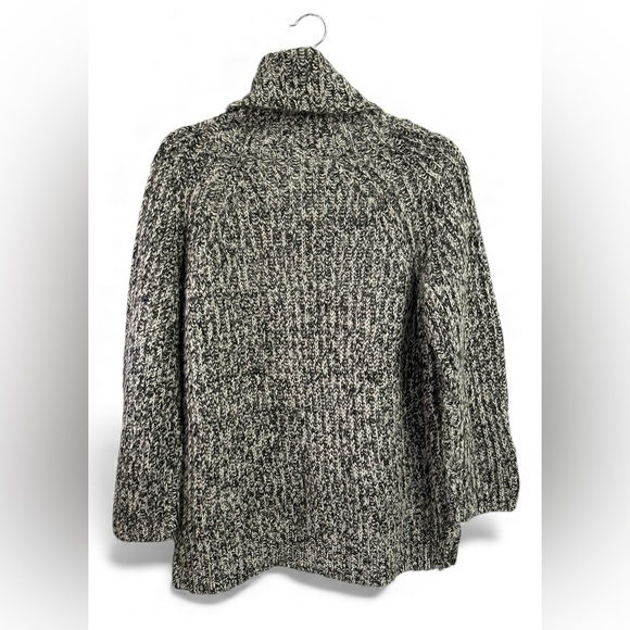 Madewell Women’s Medium Black & White Wool Blend Knit Cowl Neck Sweater - Picture 4 of 13